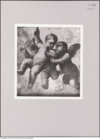 Vorderseite von Sopr. Gall. NA [https://www.deutsche-digitale-bibliothek.de/content/lizenzen/rv-ez/] Putti mit zwei Phiolen mit Blut des heiligen Januarius - Gesamtansicht, bh586393_recto. Foto.