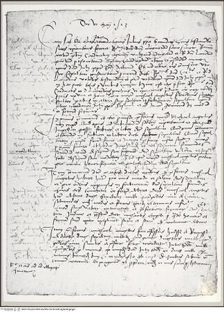 Vorderseite von unbekannt [https://www.deutsche-digitale-bibliothek.de/content/lizenzen/rv-ez/] Vertrag für das Grabmal Papst Julius' II. - fol. 1r, bh587518_recto. Foto.