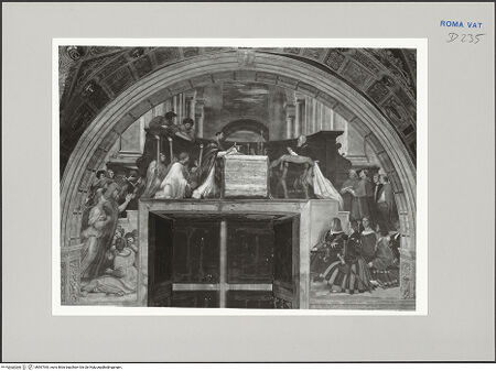 Vorderseite von Musei Vaticani [https://www.deutsche-digitale-bibliothek.de/content/lizenzen/rv-ez/] Malerische AusstattungDie Messe von Bolsena - Gesamtansicht, bh587543_recto. Foto.