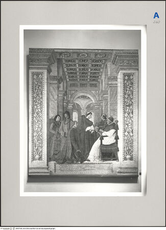 Vorderseite von Musei Vaticani [https://www.deutsche-digitale-bibliothek.de/content/lizenzen/rv-ez/] Papst Sixtus IV. ernennt Bartolomeo Platina zum Präfekten der Vatikanischen Bibliothek - Gesamtaufnahme, bh587548_recto. Foto.