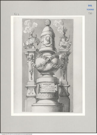 Vorderseite von Museo Civico d'Arte Antica, Torino [https://www.deutsche-digitale-bibliothek.de/content/lizenzen/rv-ez/] Memorie sepolcrali delli Huomini insigni di questo secolo conosciuti da me (...)Entwurf für ein Grabmal für Nicolas Dorigny, Paris 1657 - 1746 - , bh587978_recto. Foto.