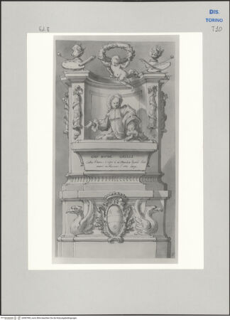 Vorderseite von Museo Civico d'Arte Antica, Torino [https://www.deutsche-digitale-bibliothek.de/content/lizenzen/rv-ez/] Memorie sepolcrali delli Huomini insigni di questo secolo conosciuti da me (...)Entwurf für ein Grabmal für Giovanni Battista Gaulli, Genua 1639 - Rom 1709 - , bh587983_recto. Foto.