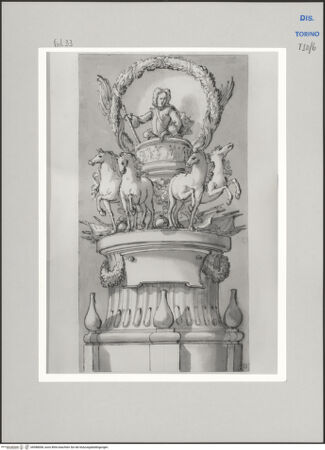 Vorderseite von Museo Civico d'Arte Antica, Torino [https://www.deutsche-digitale-bibliothek.de/content/lizenzen/rv-ez/] Memorie sepolcrali delli Huomini insigni di questo secolo conosciuti da me (...)Entwurf für ein Grabmal - , bh588008_recto. Foto.