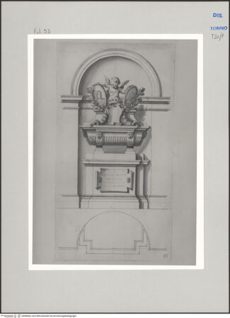 Vorderseite von Museo Civico d'Arte Antica, Torino [https://www.deutsche-digitale-bibliothek.de/content/lizenzen/rv-ez/] Memorie sepolcrali delli Huomini insigni di questo secolo conosciuti da me (...)Entwurf für ein Grabmal - , bh588068_recto. Foto.
