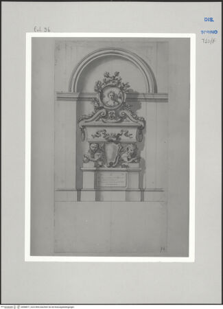 Vorderseite von Museo Civico d'Arte Antica, Torino [https://www.deutsche-digitale-bibliothek.de/content/lizenzen/rv-ez/] Memorie sepolcrali delli Huomini insigni di questo secolo conosciuti da me (...)Entwurf für ein Grabmal - , bh588071_recto. Foto.