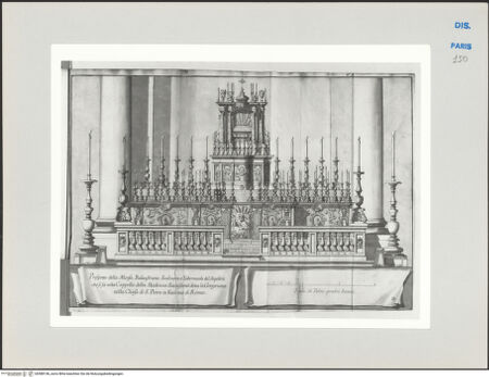 Vorderseite von Ecole Nationale Supérieure des Beaux Arts [https://www.deutsche-digitale-bibliothek.de/content/lizenzen/rv-ez/] Recueil Weale. Libro degli abbozzi de disegni delle commissioni, che si fano in Roma per ordine della Corte (di Portugallo)Nr. 4: Entwurf für den Altar in der Cappella Gregoriana in San Pietro in Vaticano - , bh588146_recto. Foto.