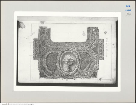 Vorderseite von Ecole Nationale Supérieure des Beaux Arts [https://www.deutsche-digitale-bibliothek.de/content/lizenzen/rv-ez/] Recueil Weale. Libro degli abbozzi de disegni delle commissioni, che si fano in Roma per ordine della Corte (di Portugallo)Nr. 11: Mosaik des Fussbodens - , bh588153_recto. Foto.