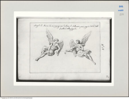 Vorderseite von Ecole Nationale Supérieure des Beaux Arts [https://www.deutsche-digitale-bibliothek.de/content/lizenzen/rv-ez/] Recueil Weale. Libro degli abbozzi de disegni delle commissioni, che si fano in Roma per ordine della Corte (di Portugallo)Nr. 18: sitzende Engel - , bh588159_recto. Foto.