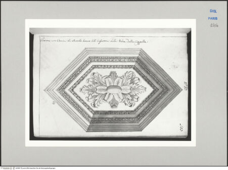 Vorderseite von Ecole Nationale Supérieure des Beaux Arts [https://www.deutsche-digitale-bibliothek.de/content/lizenzen/rv-ez/] Recueil Weale. Libro degli abbozzi de disegni delle commissioni, che si fano in Roma per ordine della Corte (di Portugallo)Nr. 37: Entwurf für die Dekoration der Decke der Kapelle - , bh588178_recto. Foto.