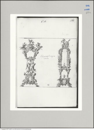 Vorderseite von Ecole Nationale Supérieure des Beaux Arts [https://www.deutsche-digitale-bibliothek.de/content/lizenzen/rv-ez/] Recueil Weale. Libro degli abbozzi de disegni delle commissioni, che si fano in Roma per ordine della Corte (di Portugallo)Nr. 53: Zwei Entwürfe für Reliquiare - , bh588192_recto. Foto.