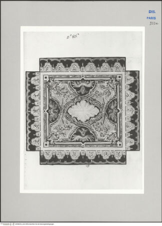 Vorderseite von Ecole Nationale Supérieure des Beaux Arts [https://www.deutsche-digitale-bibliothek.de/content/lizenzen/rv-ez/] Recueil Weale. Libro degli abbozzi de disegni delle commissioni, che si fano in Roma per ordine della Corte (di Portugallo)Nr. 86: Entwurf für eine Deckendekoration - , bh588226_recto. Foto.