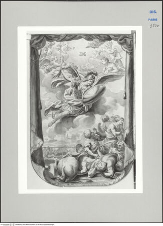 Vorderseite von Ecole Nationale Supérieure des Beaux Arts [https://www.deutsche-digitale-bibliothek.de/content/lizenzen/rv-ez/] Recueil Weale. Libro degli abbozzi de disegni delle commissioni, che si fano in Roma per ordine della Corte (di Portugallo)Nr. 99: Bild mit Darstellung des Erzengels Michael - , bh588240_recto. Foto.