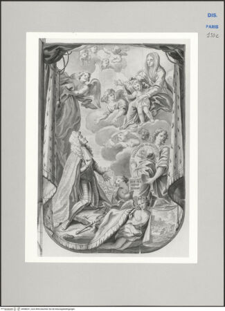 Vorderseite von Ecole Nationale Supérieure des Beaux Arts [https://www.deutsche-digitale-bibliothek.de/content/lizenzen/rv-ez/] Recueil Weale. Libro degli abbozzi de disegni delle commissioni, che si fano in Roma per ordine della Corte (di Portugallo)Nr. 99 verso: Bild mit Darstellung der Stifter Papst Innozenz XI und König Juan V von Portugal - , bh588241_recto. Foto.