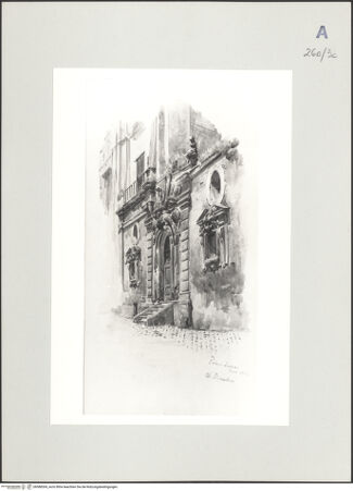 Vorderseite von Museo di Roma [https://rightsstatements.org/page/CNE/1.0/] Gartenfassade des Palazzo Zuccari - , bh588304_recto. Foto.