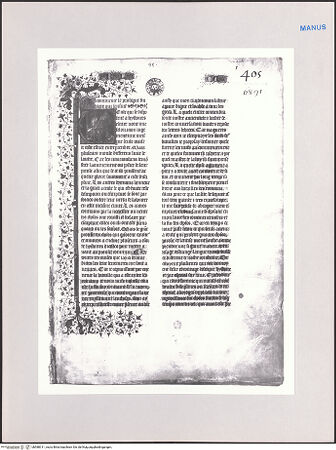 Vorderseite von Bibliothèque Nationale [https://www.deutsche-digitale-bibliothek.de/content/lizenzen/rv-ez/] Les Antiquitès juda^B4iquesFol. 1: Initiale C,  Der schreibende Flavius Josephus - , bh588311_recto. Foto.