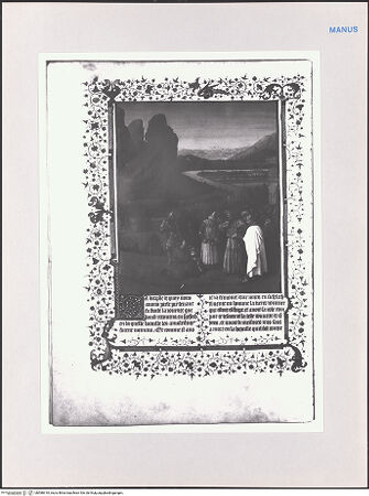 Vorderseite von Bibliothèque Nationale [https://www.deutsche-digitale-bibliothek.de/content/lizenzen/rv-ez/] Les Antiquitès juda^B4iquesFol. 135v: David erhält die Nachricht vom Tod Sauls - , bh588318_recto. Foto.