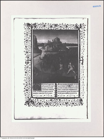 Vorderseite von Bibliothèque Nationale [https://www.deutsche-digitale-bibliothek.de/content/lizenzen/rv-ez/] Les Antiquitès juda^B4iquesFol. 270v: Schlacht zwischen Bacchides und den Makkabaern unter Jonatan - , bh588324_recto. Foto.