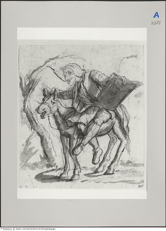 Vorderseite von Martin von Wagner Museum [https://www.deutsche-digitale-bibliothek.de/content/lizenzen/rv-ez/] Karikatur eines Reiters - , bh588791_recto. Foto.