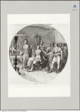 Vorderseite von Martin von Wagner Museum [https://www.deutsche-digitale-bibliothek.de/content/lizenzen/rv-ez/] Penelope und die Freier - , bh588802_recto. Foto.