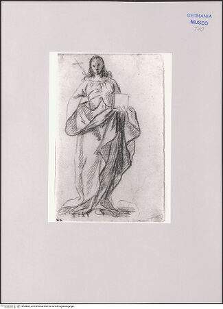 Vorderseite von Martin von Wagner Museum [https://www.deutsche-digitale-bibliothek.de/content/lizenzen/rv-ez/] Stehende Gewandfigur - , bh588840_recto. Foto.