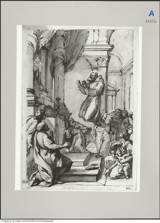 Vorderseite von Martin von Wagner Museum [https://www.deutsche-digitale-bibliothek.de/content/lizenzen/rv-ez/] Wunder aus dem Leben des heiligen Giuseppe da Copertino - , bh588861_recto. Foto.