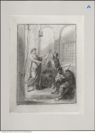 Vorderseite von Martin von Wagner Museum [https://www.deutsche-digitale-bibliothek.de/content/lizenzen/rv-ez/] Joseph im Kerker, die Träume seiner Mitgefangenen deutend - , bh588886_recto. Foto.