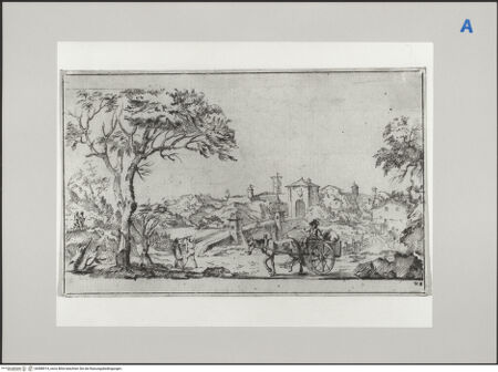 Vorderseite von Martin von Wagner Museum [https://www.deutsche-digitale-bibliothek.de/content/lizenzen/rv-ez/] Landschaft mit Karren - , bh588914_recto. Foto.