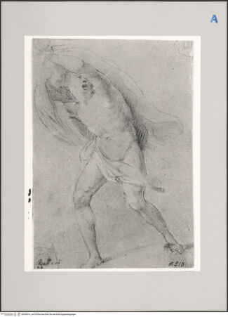 Vorderseite von Martin von Wagner Museum [https://www.deutsche-digitale-bibliothek.de/content/lizenzen/rv-ez/] Nackte männliche Figur, flüchtend - , bh588916_recto. Foto.