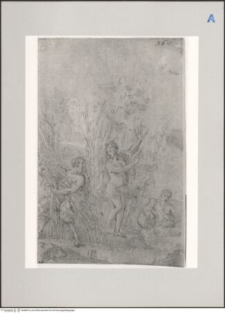 Vorderseite von Martin von Wagner Museum [https://www.deutsche-digitale-bibliothek.de/content/lizenzen/rv-ez/] Satyr, Nymphe und Flussgott - , bh588918_recto. Foto.