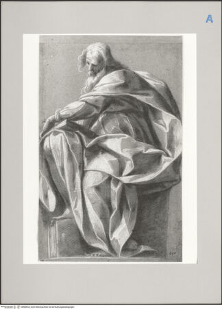 Vorderseite von Martin von Wagner Museum [https://www.deutsche-digitale-bibliothek.de/content/lizenzen/rv-ez/] Sitzender Evangelist ? - , bh588934_recto. Foto.