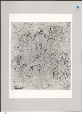 Vorderseite von Martin von Wagner Museum [https://www.deutsche-digitale-bibliothek.de/content/lizenzen/rv-ez/] Madonna mit Engeln und einer knienden Heiligen - , bh588942_recto. Foto.