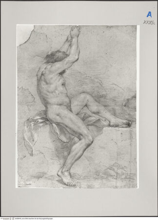 Vorderseite von Martin von Wagner Museum [https://www.deutsche-digitale-bibliothek.de/content/lizenzen/rv-ez/] Sitzender männlicher Akt - , bh588945_recto. Foto.