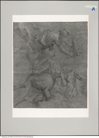 Vorderseite von Martin von Wagner Museum [https://www.deutsche-digitale-bibliothek.de/content/lizenzen/rv-ez/] Figurenstudie zu einer Sabinerin, die sich einem berittenen Soldaten entgegenwirft - , bh588962_recto. Foto.