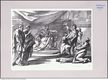 Vorderseite von Martin von Wagner Museum [https://www.deutsche-digitale-bibliothek.de/content/lizenzen/rv-ez/] Herodes befiehlt die Kinder umzubringen - , bh588973_recto. Foto.