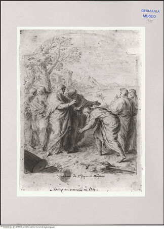 Vorderseite von Martin von Wagner Museum [https://www.deutsche-digitale-bibliothek.de/content/lizenzen/rv-ez/] Die Berufung des heiligen Jakobus - , bh588999_recto. Foto.