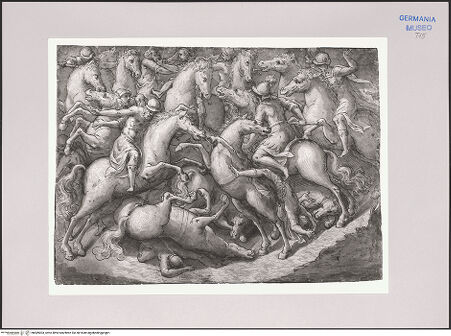 Vorderseite von Martin von Wagner Museum [https://www.deutsche-digitale-bibliothek.de/content/lizenzen/rv-ez/] Schlachtszene mit berittenen Soldaten - , bh589003_recto. Foto.