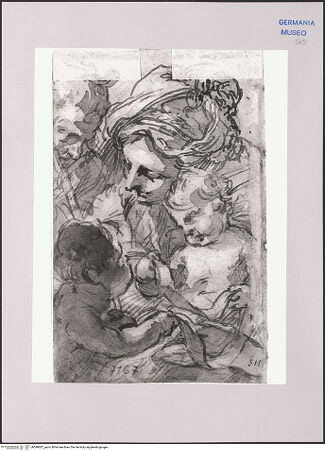 Vorderseite von Martin von Wagner Museum [https://www.deutsche-digitale-bibliothek.de/content/lizenzen/rv-ez/] Madonna mit Christus und dem Johannesknaben - , bh589007_recto. Foto.