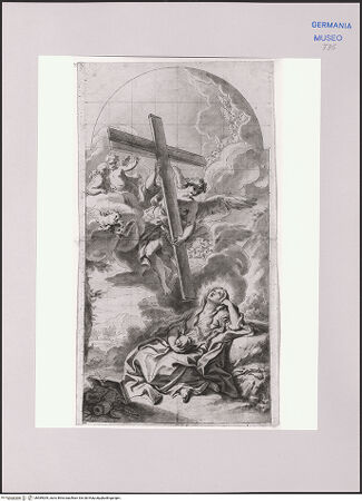 Vorderseite von Martin von Wagner Museum [https://www.deutsche-digitale-bibliothek.de/content/lizenzen/rv-ez/] Der heiligen Rosalia von Palermo als Eremitin erscheint das Kreuz - , bh589009_recto. Foto.