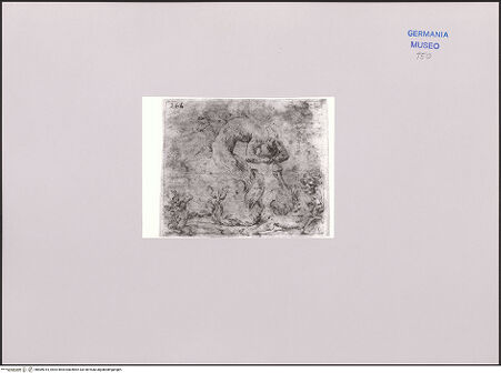 Vorderseite von Martin von Wagner Museum [https://www.deutsche-digitale-bibliothek.de/content/lizenzen/rv-ez/] Skizze mit einem Putto und einem Flussgott - , bh589015_recto. Foto.