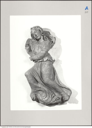 Vorderseite von Soprintendenza per i Beni Ambientali Architettonici Artistici e Storici Perugia [https://www.deutsche-digitale-bibliothek.de/content/lizenzen/rv-ez/] Ehemalige Ausstattung des Oratorio della Maestà delle Volte di PerugiaRechter schwebender Engel - , bh589065_recto. Foto: Bellu, Sandro.