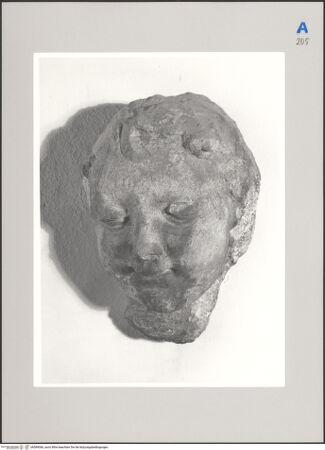 Vorderseite von Soprintendenza per i Beni Ambientali Architettonici Artistici e Storici Perugia [https://www.deutsche-digitale-bibliothek.de/content/lizenzen/rv-ez/] Ehemalige Ausstattung des Oratorio della Maestà delle Volte di PerugiaKopf eines Engels - , bh589066_recto. Foto: Bellu, Sandro.