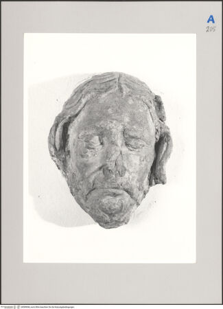 Vorderseite von Soprintendenza per i Beni Ambientali Architettonici Artistici e Storici Perugia [https://www.deutsche-digitale-bibliothek.de/content/lizenzen/rv-ez/] Ehemalige Ausstattung des Oratorio della Maestà delle Volte di PerugiaMännlicher Kopf - , bh589068_recto. Foto: Bellu, Sandro.