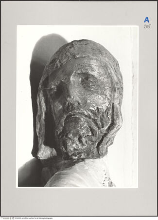 Vorderseite von Soprintendenza per i Beni Ambientali Architettonici Artistici e Storici Perugia [https://www.deutsche-digitale-bibliothek.de/content/lizenzen/rv-ez/] Ehemalige Ausstattung des Oratorio della Maestà delle Volte di PerugiaMännlicher Kopf - , bh589069_recto. Foto: Bellu, Sandro.