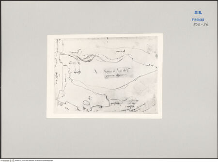 Vorderseite von Centro Studi Antonio Sangallo il Giovane, Montefiascone [https://www.deutsche-digitale-bibliothek.de/content/lizenzen/rv-ez/] Nepi, Skizze für die Befestigung - , bh589162_recto. Foto.