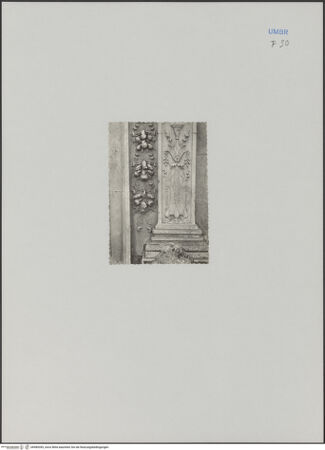 Vorderseite von Bibliotheca Hertziana [https://www.deutsche-digitale-bibliothek.de/content/lizenzen/rv-fz/] HauptportalOrnamentale Pilasterrahmung - Detail: rechter Pilaster, unterer Abschnitt, bh589283_recto. Foto: Negri Arnoldi, Francesco.
