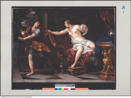 Vorderseite von Agnes Etherington Art Centre, Queen's University [https://www.deutsche-digitale-bibliothek.de/content/lizenzen/rv-ez/] Joseph wendet sich von Potiphars Frau ab - Gesamtansicht, bh589300_recto. Foto: unbekannt.