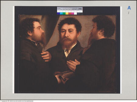 Vorderseite von Agnes Etherington Art Centre, Queen's University [https://www.deutsche-digitale-bibliothek.de/content/lizenzen/rv-ez/] Ein Goldschmied in drei Ansichten (Bartolomeo Carpan?) - Gesamtansicht, bh589320_recto. Foto: unbekannt.