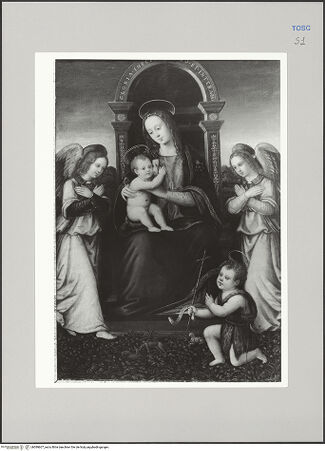 Vorderseite von Sigismondi, Roberto [https://rightsstatements.org/page/CNE/1.0/] Thronende Madonna mit Johannesknaben - Gesamtansicht, bh589607_recto. Foto: Sigismondi, Roberto.