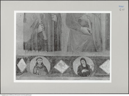 Vorderseite von Sigismondi, Roberto [https://rightsstatements.org/page/CNE/1.0/] Madonna umgeben von Heiligen - Predella, Detail, bh589652_recto. Foto: Sigismondi, Roberto.