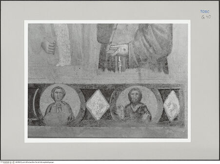 Vorderseite von Sigismondi, Roberto [https://rightsstatements.org/page/CNE/1.0/] Madonna umgeben von Heiligen - Predella, Detail, bh589653_recto. Foto: Sigismondi, Roberto.